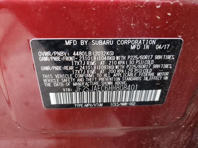 Photo 10 from auction – 2017 SUBARU FORESTER 2 with VIN JF2SJAEC6HH808401