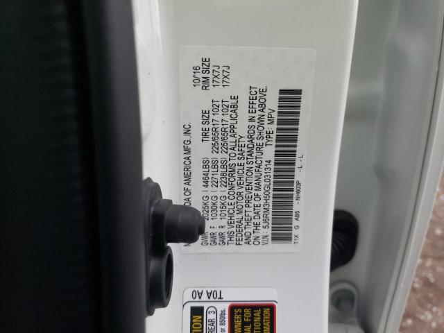 Photo 10 from auction – 2016 HONDA CR-V EX with VIN 5J6RM3H50GL031314