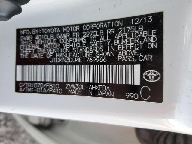 Photo 10 from auction – 2014 TOYOTA PRIUS with VIN JTDKN3DU4E1769966