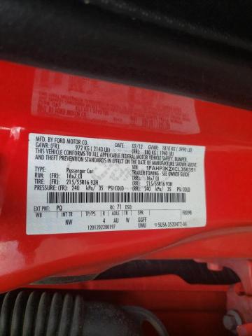Photo 10 from auction – 2012 FORD FOCUS SE with VIN 1FAHP3K2XCL356351