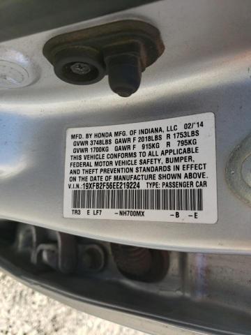 Zdjęcie 10 z aukcji – 2014 HONDA CIVIC LX z VIN 19XFB2F56EE219224
