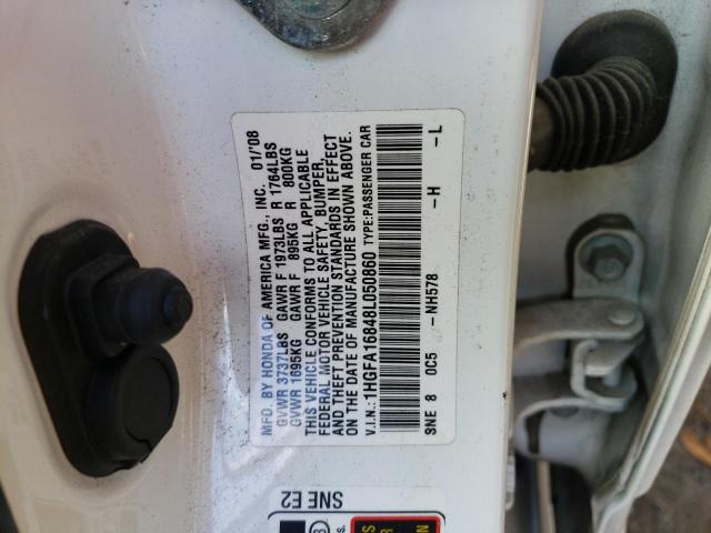 Photo 10 from auction – 2008 HONDA CIVIC EX with VIN 1HGFA16848L050860