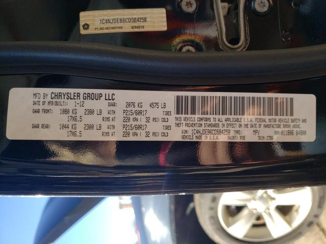Photo 10 from auction – 2012 JEEP COMPASS LA with VIN 1C4NJDEB6CD584258