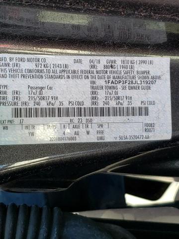 Photo 10 from auction – 2018 FORD FOCUS SE with VIN 1FADP3F28JL319207
