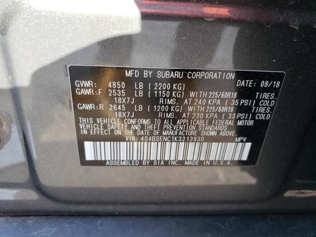 Photo 10 from auction – 2019 SUBARU OUTBACK 3. with VIN 4S4BSENC1K3213930