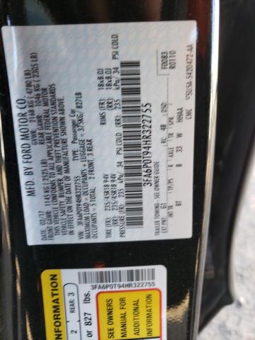 Photo 10 from auction – 2017 FORD FUSION SE with VIN 3FA6P0T94HR322755