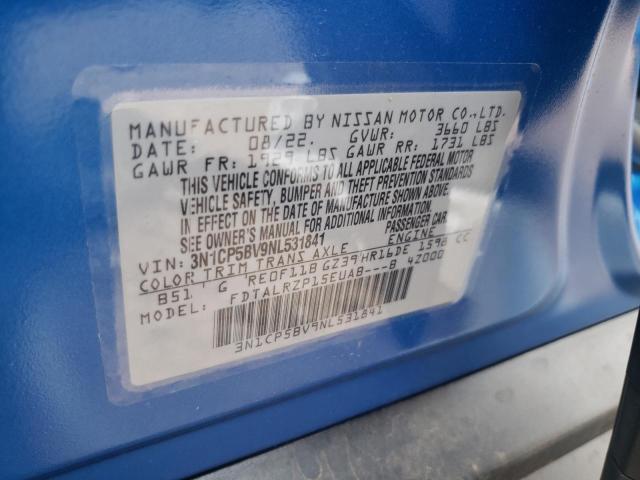 Photo 10 from auction – 2022 NISSAN KICKS S with VIN 3N1CP5BV9NL531841