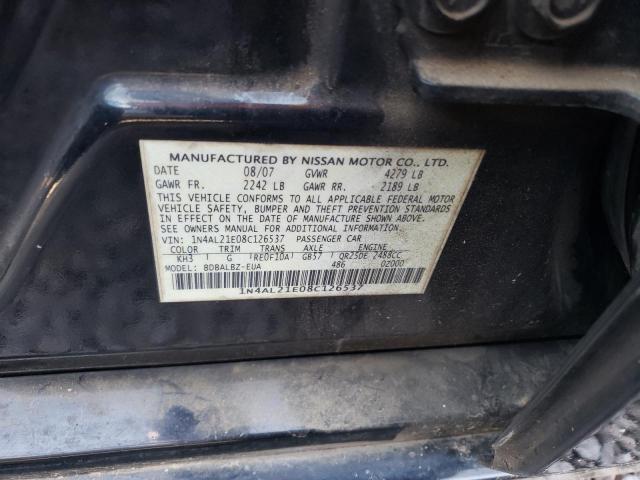 Photo 10 from auction – 2008 NISSAN ALTIMA 2.5 with VIN 1N4AL21E08C126537