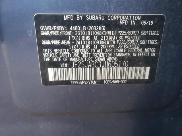 Photo 10 from auction – 2018 SUBARU FORESTER 2 with VIN JF2SJABC3JH605170