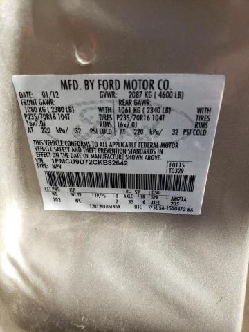 Foto 10 de la subasta – 2012 FORD ESCAPE XLT con VIN 1FMCU9D72CKB82642
