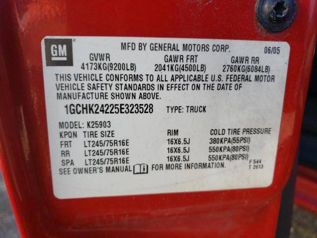 Photo 10 from auction – 2005 CHEVROLET SILVERADO with VIN 1GCHK24225E323528