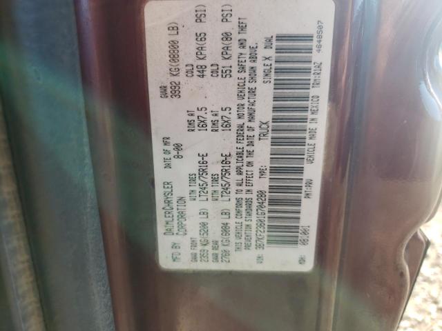 Photo 10 from auction – 2001 DODGE RAM 2500 with VIN 3B7KF23601G704280
