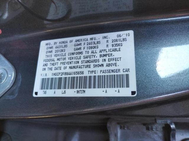 Photo 10 from auction – 2010 HONDA ACCORD EXL with VIN 1HGCP2F89AA165656