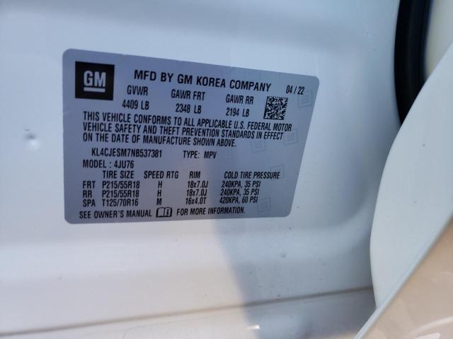 Photo 10 from auction – 2022 BUICK ENCORE PRE with VIN KL4CJESM7NB537381