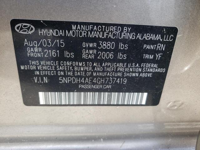 Photo 10 from auction – 2016 HYUNDAI ELANTRA with VIN 5NPDH4AE4GH737419