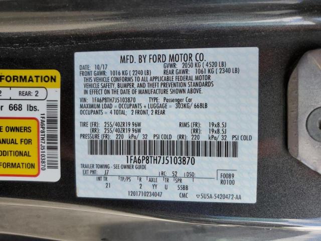Photo 10 from auction – 2018 FORD MUSTANG with VIN 1FA6P8TH7J5103870