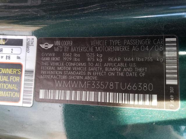 Photo 10 from auction – 2008 MINI COOPER with VIN WMWMF33578TU66380