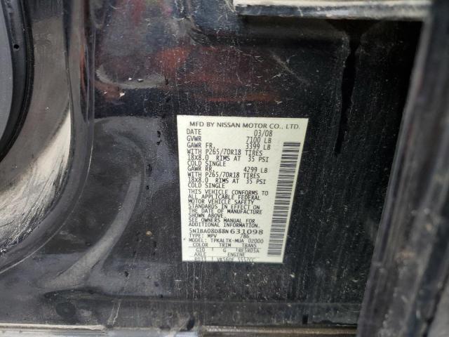Photo 10 from auction – 2008 NISSAN ARMADA with VIN 5N1BA08D88N631098