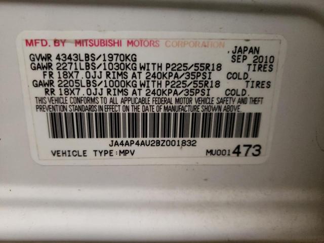 Photo 10 from auction – 2011 MITSUBISHI OUTLANDER with VIN JA4AP4AU2BZ001832