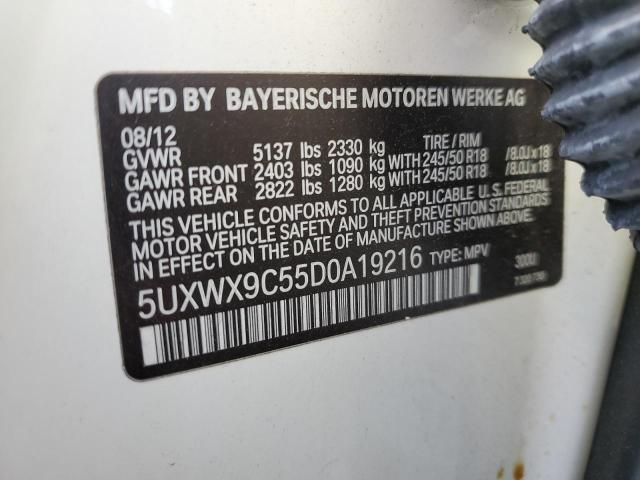 Photo 10 from auction – 2013 BMW X3 XDRIVE2 with VIN 5UXWX9C55D0A19216
