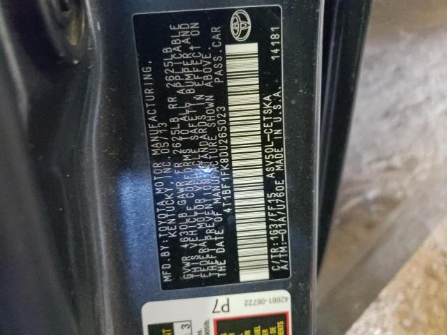 Photo 10 from auction – 2013 TOYOTA CAMRY L with VIN 4T1BF1FK8DU265023