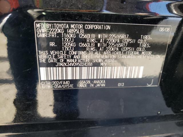 Photo 10 from auction – 2009 TOYOTA RAV4 LIMIT with VIN JTMZK34V095024288