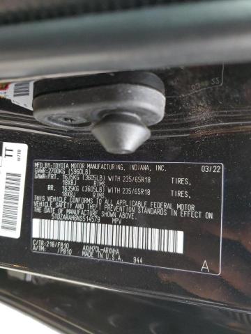 Photo 10 from auction – 2022 TOYOTA HIGHLANDER with VIN 5TDZARAH6NS514579