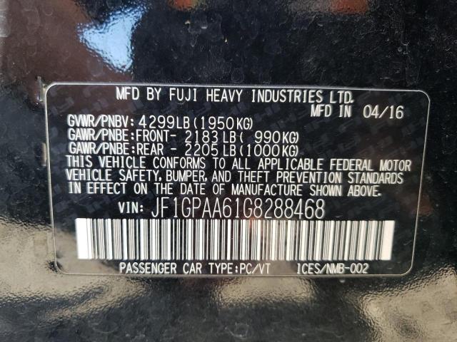 Photo 10 from auction – 2016 SUBARU IMPREZA with VIN JF1GPAA61G8288468