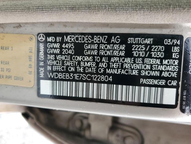 Photo 10 from auction – 1995 MERCEDES-BENZ E 300D with VIN WDBEB31E7SC122804