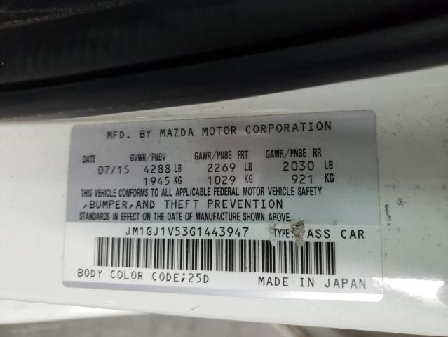 Photo 10 from auction – 2016 MAZDA 6 TOURING with VIN JM1GJ1V53G1443947