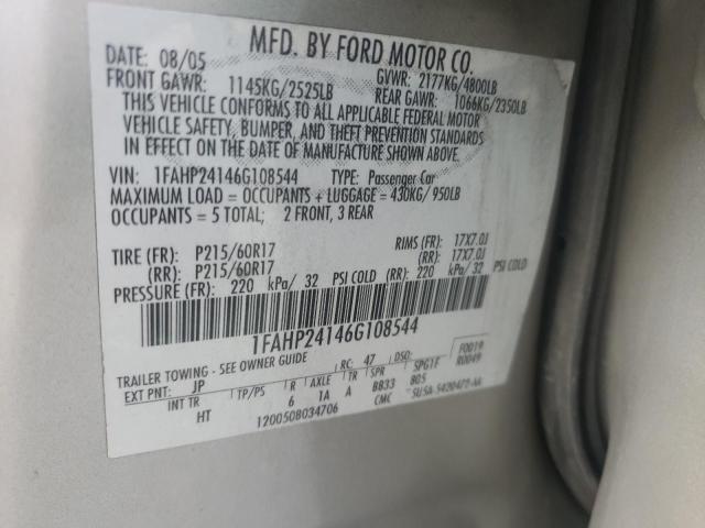 Photo 10 from auction – 2006 FORD FIVE HUNDR with VIN 1FAHP24146G108544
