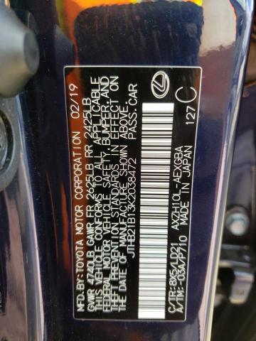Photo 10 from auction – 2019 LEXUS ES 300H with VIN JTHB21B13K2038472