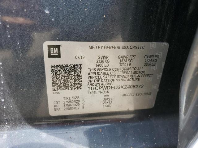 Photo 10 from auction – 2019 CHEVROLET SILVERADO with VIN 1GCPWDED3KZ406272