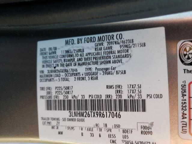Photo 10 from auction – 2009 LINCOLN MKZ with VIN 3LNHM26TX9R617046