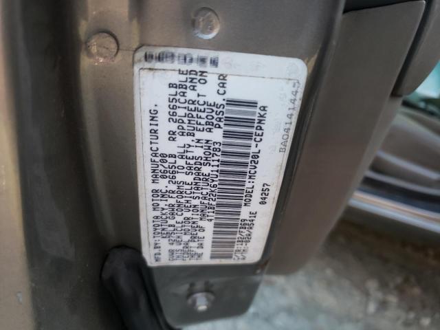 Photo 10 from auction – 2000 TOYOTA CAMRY LE with VIN 4T1BF22K6YU111783