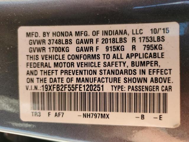 Photo 10 from auction – 2015 HONDA CIVIC LX with VIN 19XFB2F55FE120251