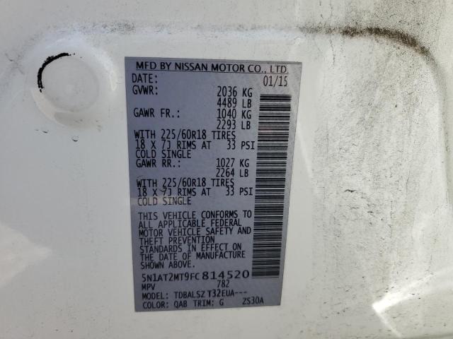 Photo 10 from auction – 2015 NISSAN ROGUE S with VIN 5N1AT2MT9FC814520