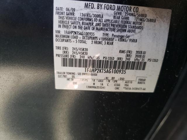 Photo 10 from auction – 2010 FORD TAURUS SHO with VIN 1FAHP2KT5AG100935