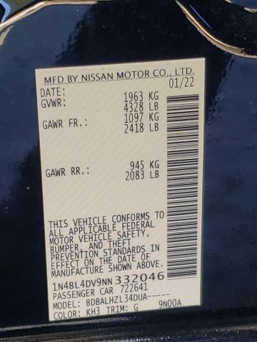 Photo 10 from auction – 2022 NISSAN ALTIMA SV with VIN 1N4BL4DV9NN332046