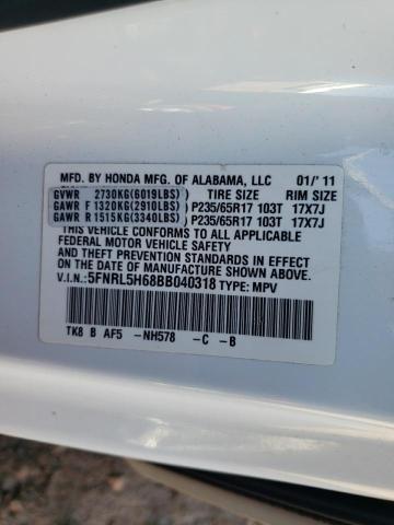 Photo 10 from auction – 2011 HONDA ODYSSEY EX with VIN 5FNRL5H68BB040318