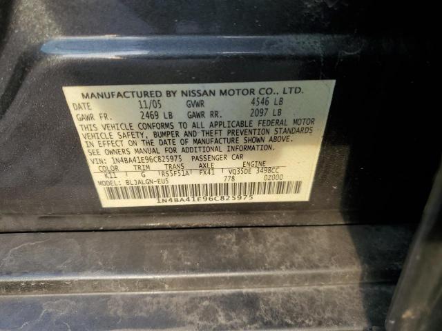 Photo 10 from auction – 2006 NISSAN MAXIMA SE with VIN 1N4BA41E96C825975