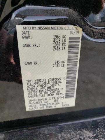Photo 10 from auction – 2019 NISSAN ALTIMA SL with VIN 1N4BL4EV3KC170694