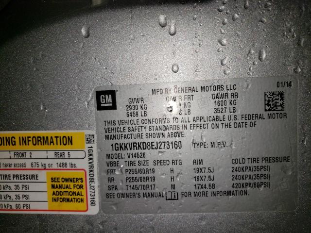 Photo 10 from auction – 2014 GMC ACADIA SLT with VIN 1GKKVRKD8EJ273160