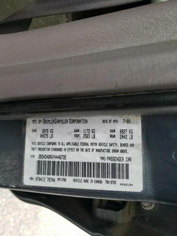 Photo 10 from auction – 2000 DODGE INTREPID with VIN 2B3HD46RXYH446735
