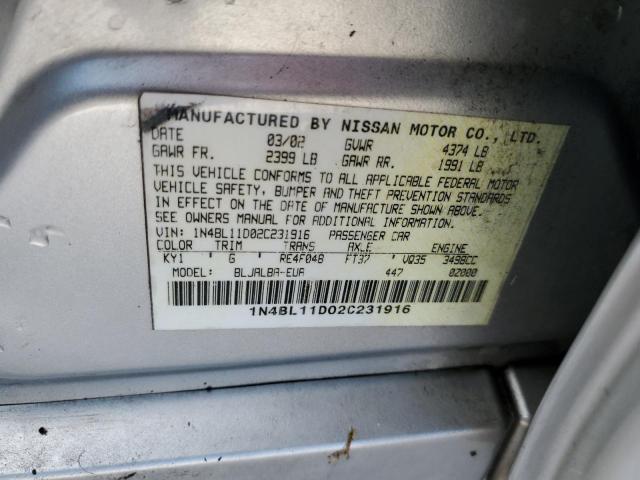 Photo 10 from auction – 2002 NISSAN ALTIMA SE with VIN 1N4BL11D02C231916