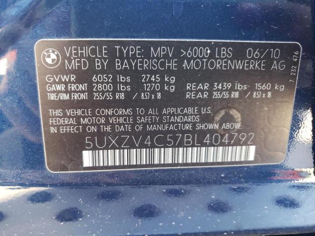 Photo 10 from auction – 2011 BMW X5 XDRIVE3 with VIN 5UXZV4C57BL404792