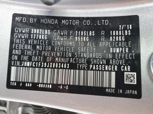 Photo 10 from auction – 2018 HONDA CIVIC EX with VIN JHMFC1F39JX003463