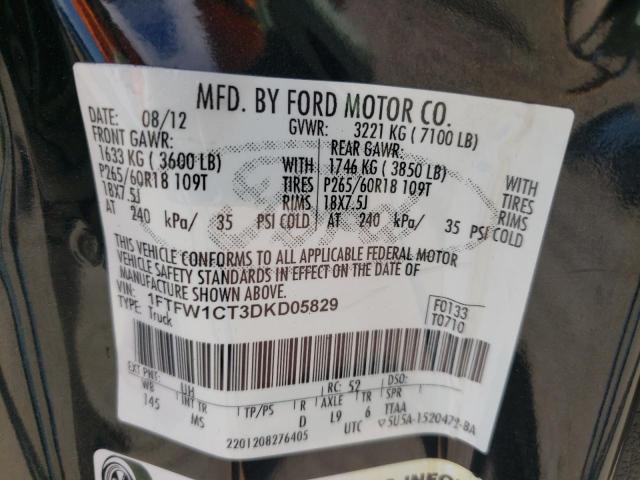 Photo 10 from auction – 2013 FORD F150 SUPER with VIN 1FTFW1CT3DKD05829