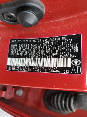 Photo 10 from auction – 2015 TOYOTA COROLLA L with VIN 2T1BURHE9FC270537