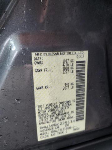 Photo 10 from auction – 2017 NISSAN ALTIMA 2.5 with VIN 1N4AL3AP6HC229114